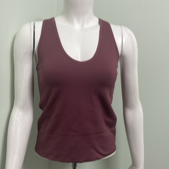 Athleta Aurora seamless ribbed tank tawny rose medium - Picture 4 of 8